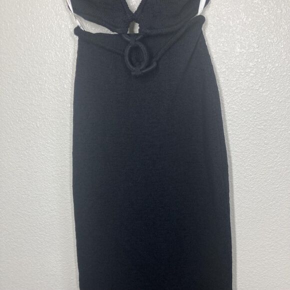 Cult Gaia Mert Dress Womens Small Black Knit Cutout Ring Bodycon Sleeveless - Picture 12 of 16